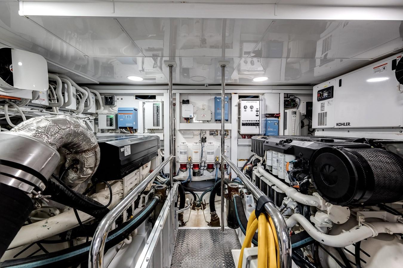 a room with machinery aboard 2018 OCEAN ALEXANDER 70E TIRESUM Yacht for Sale