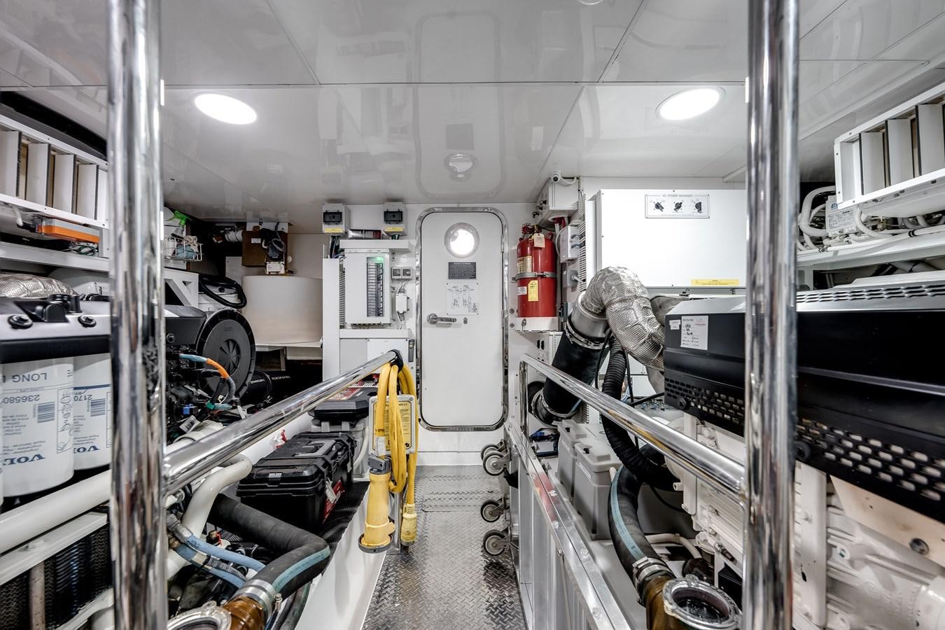 a room with machinery aboard 2018 OCEAN ALEXANDER 70E TIRESUM Yacht for Sale