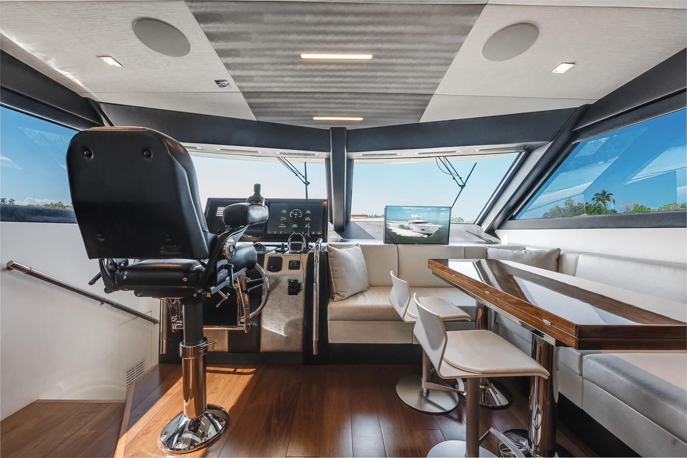 inside of a car aboard 2018 OCEAN ALEXANDER 70E TIRESUM Yacht for Sale