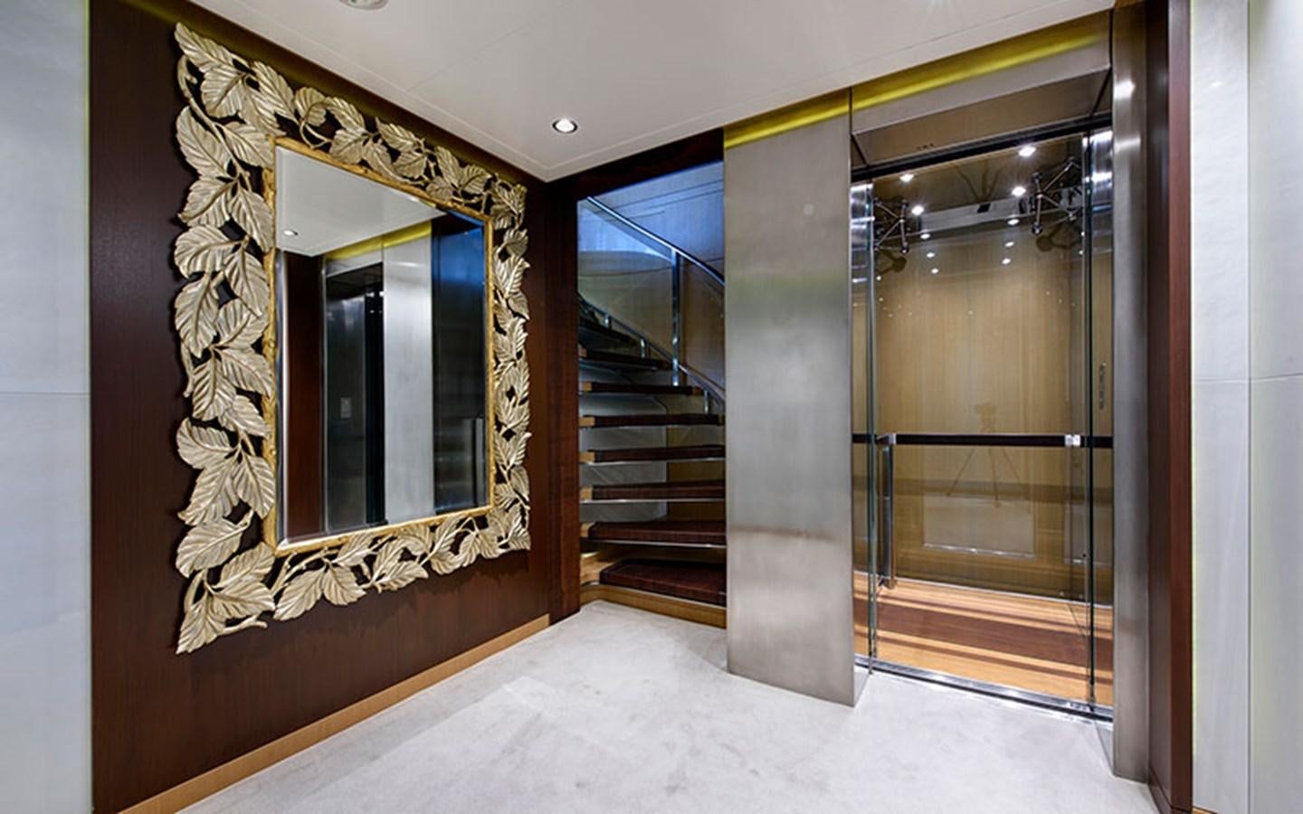 a room with a glass door aboard MARUN Yacht for Sale