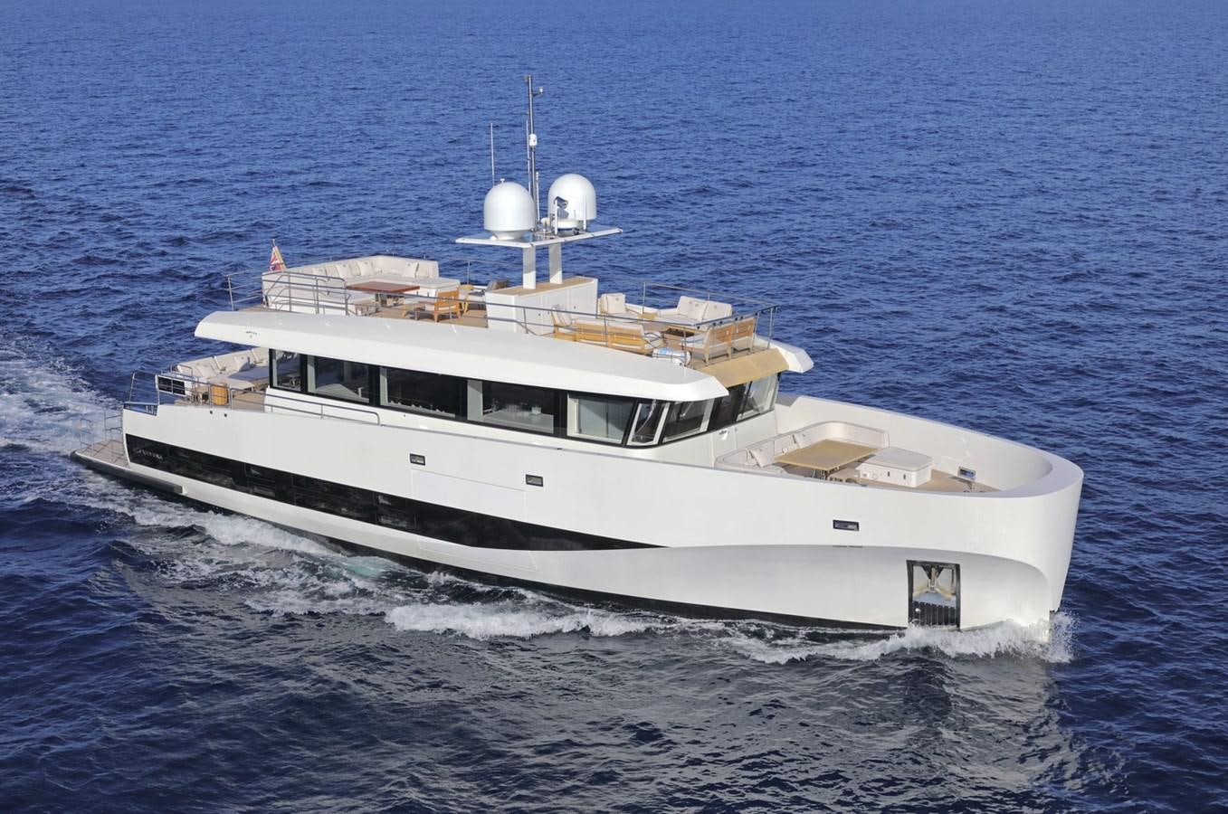 a white boat in the water aboard ALEXANDRA Yacht for Sale