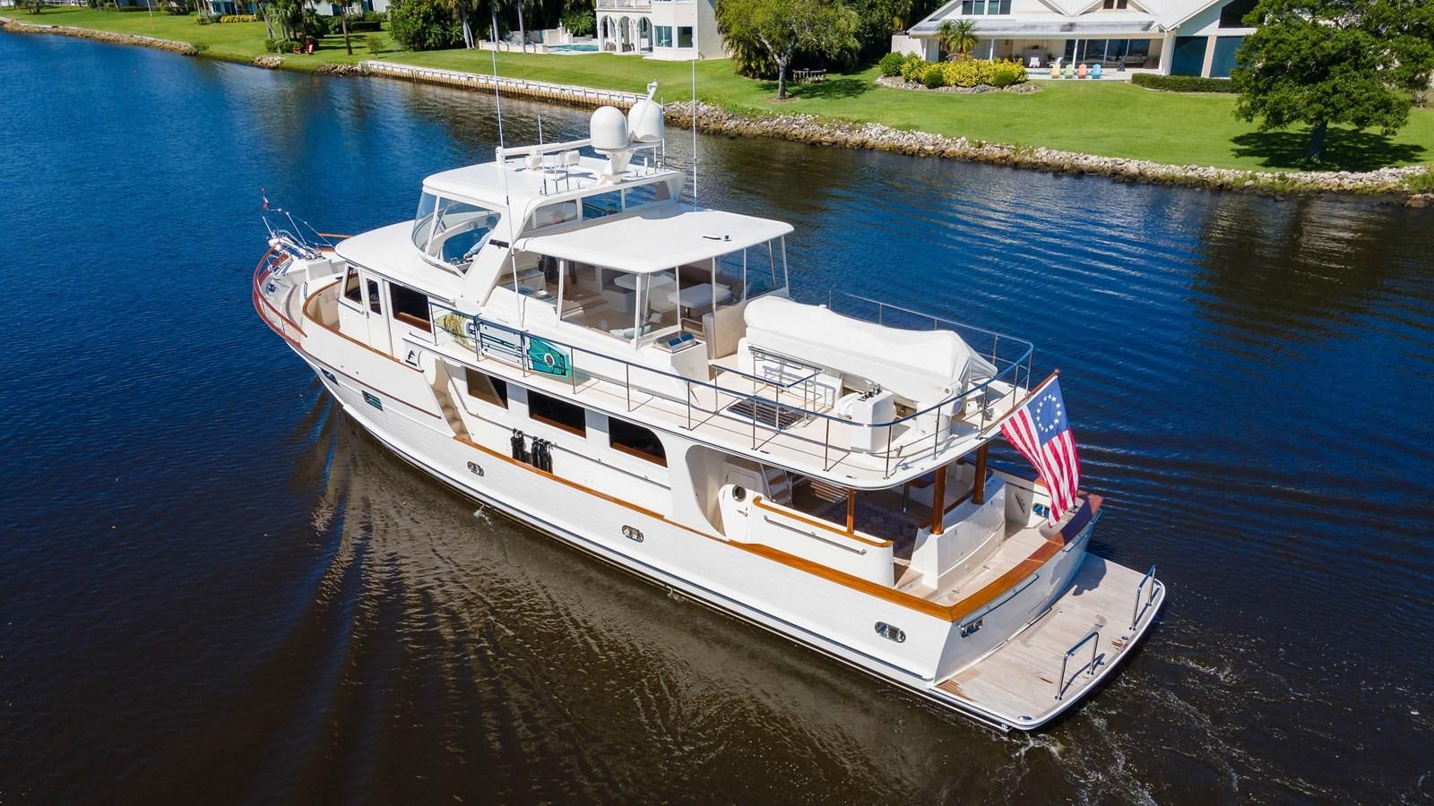 a boat on the water aboard FLEMING 78 - CLASSIC FLYBRIDGE Yacht for Sale