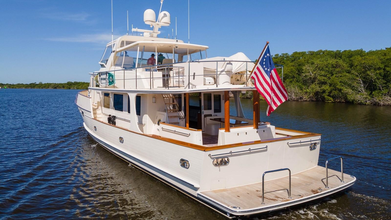 a boat on the water aboard FLEMING 78 - CLASSIC FLYBRIDGE Yacht for Sale