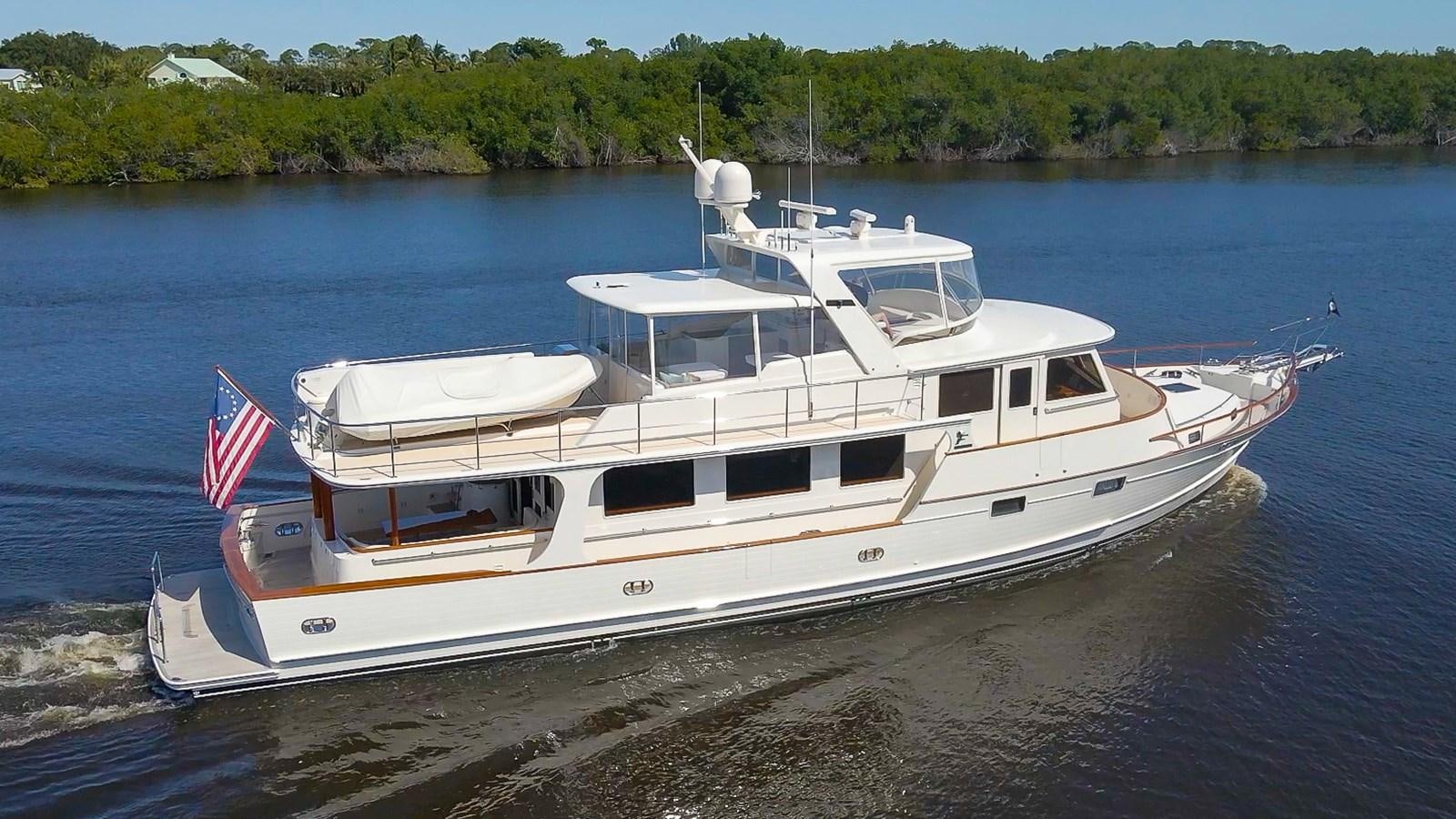 a boat on the water aboard FLEMING 78 - CLASSIC FLYBRIDGE Yacht for Sale