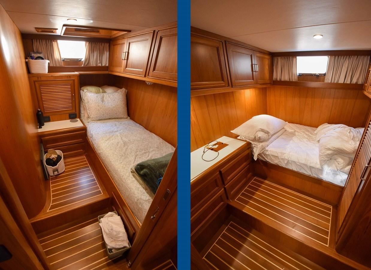 a room with bunk beds aboard FLEMING 78 - CLASSIC FLYBRIDGE Yacht for Sale