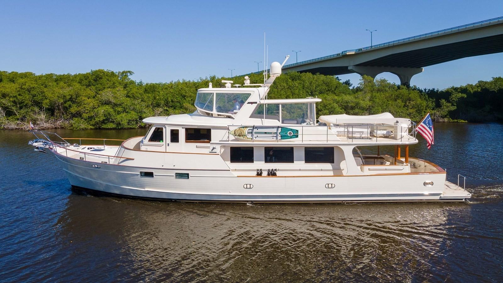 a boat on the water aboard FLEMING 78 - CLASSIC FLYBRIDGE Yacht for Sale