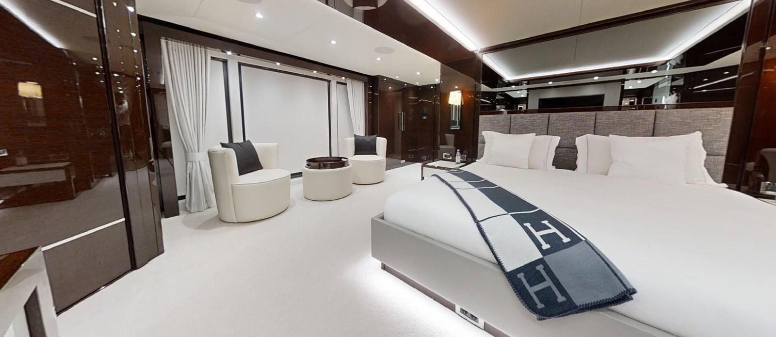 a large hotel room aboard ROGUE Yacht for Sale