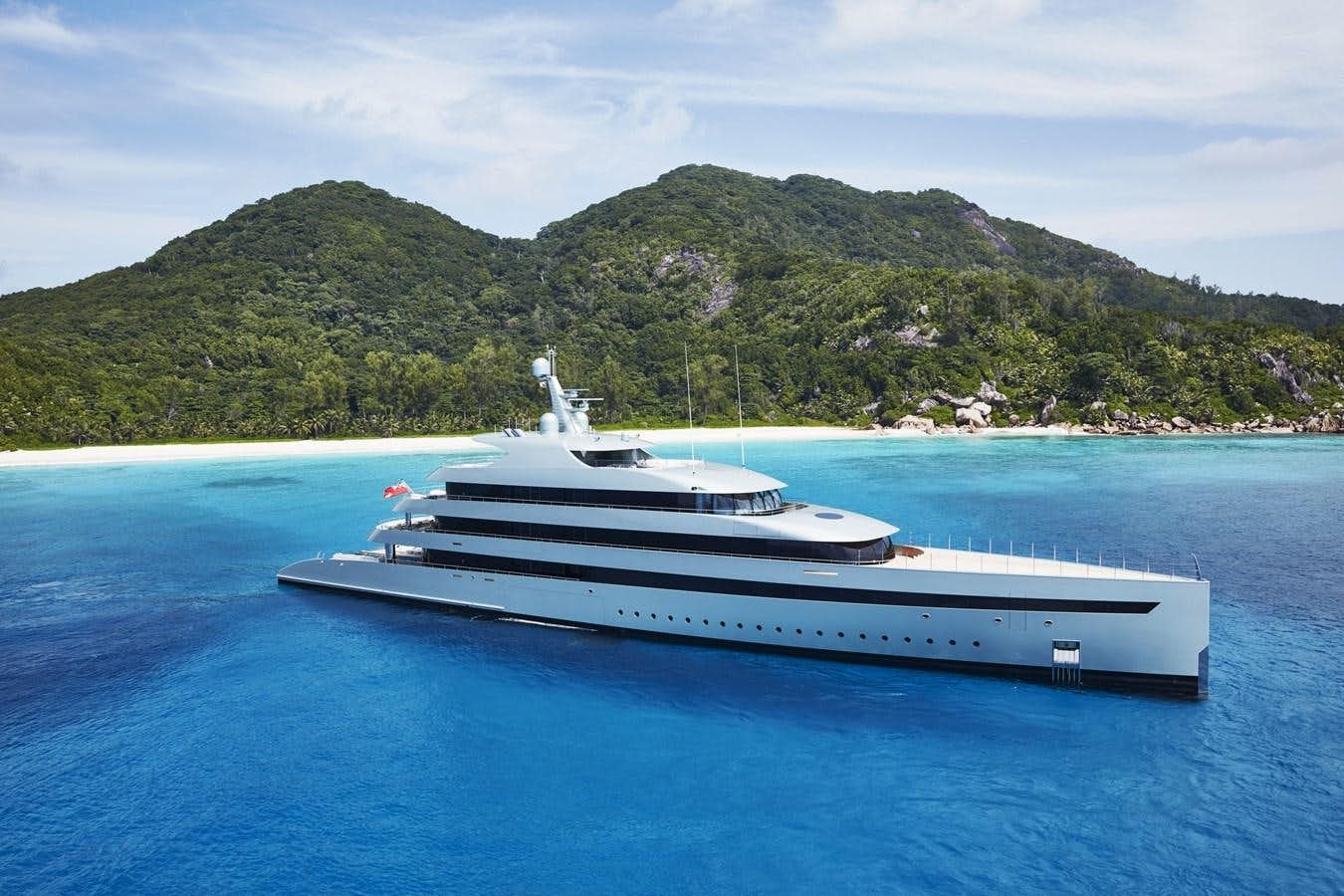 a white boat in the water aboard SAVANNAH Yacht for Sale