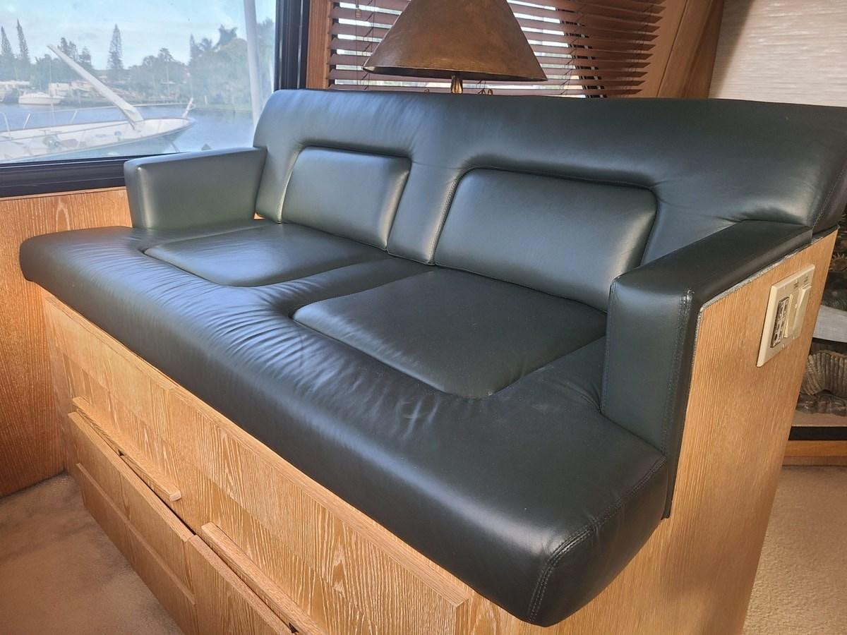 a couch in a room aboard LADY JANE Yacht for Sale