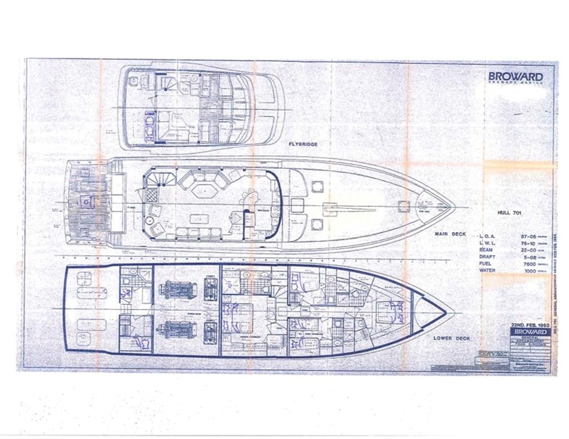 diagram, engineering drawing aboard LADY JANE Yacht for Sale