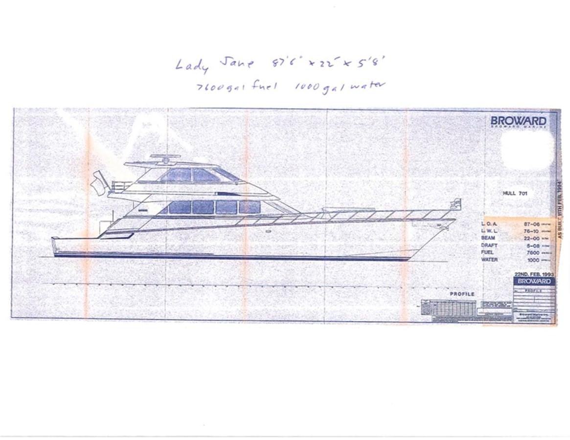 diagram aboard LADY JANE Yacht for Sale