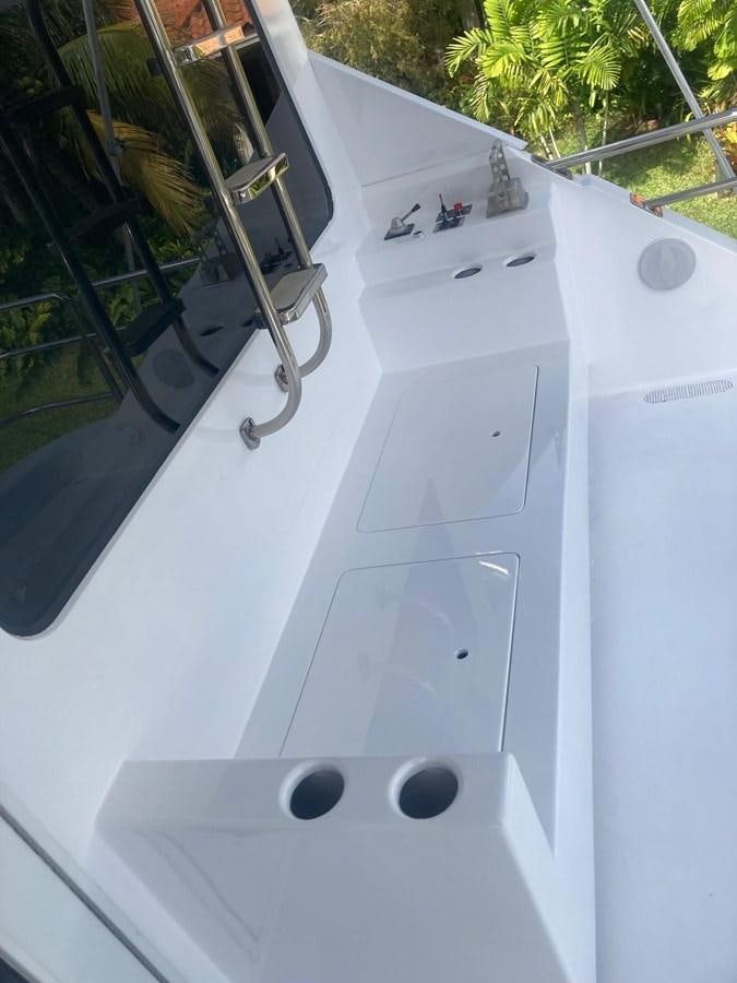 a white rectangular object with a black circle on it aboard LADY JANE Yacht for Sale