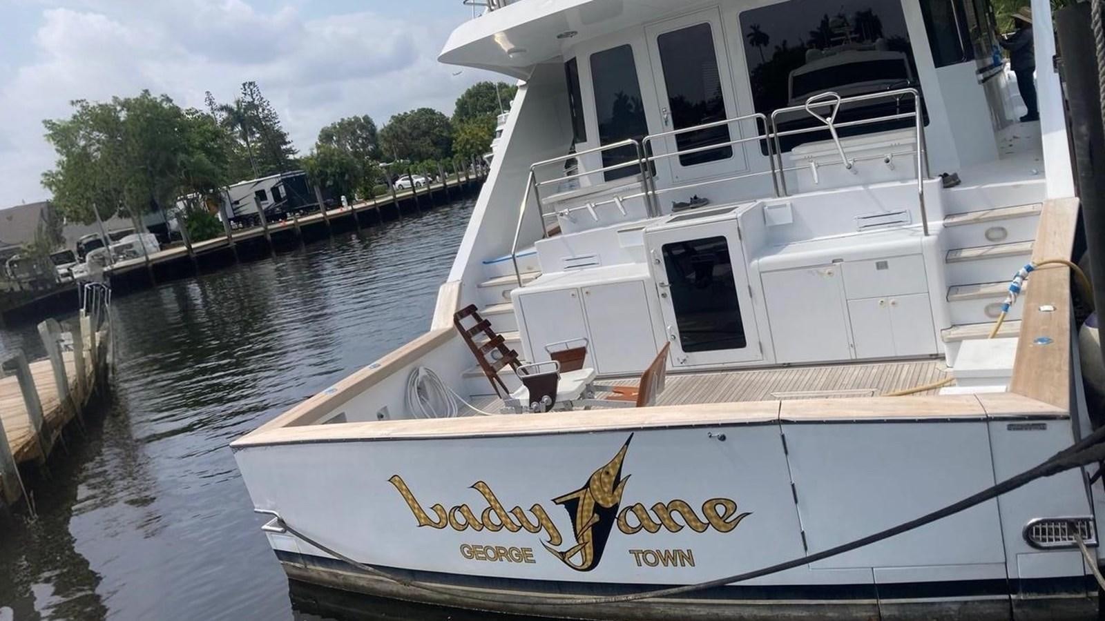 a boat docked at a pier aboard LADY JANE Yacht for Sale