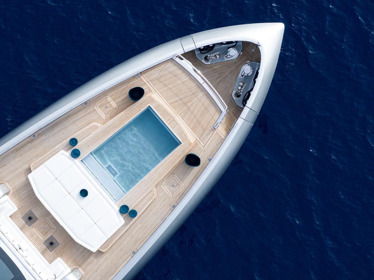 a white rectangular object with a black circle on it aboard NO STRESS Yacht for Sale