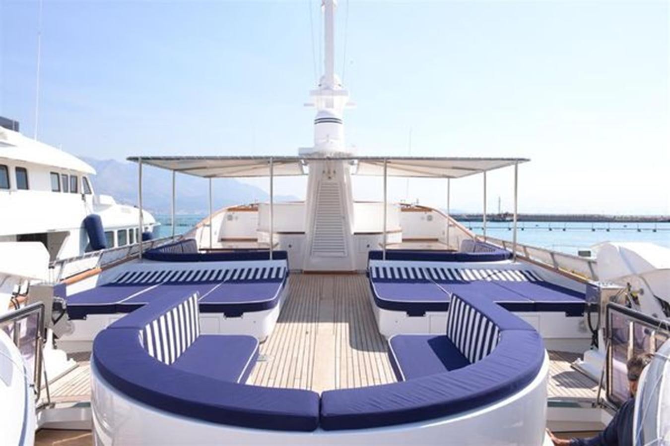 a boat docked at a pier aboard MISTER P Yacht for Sale