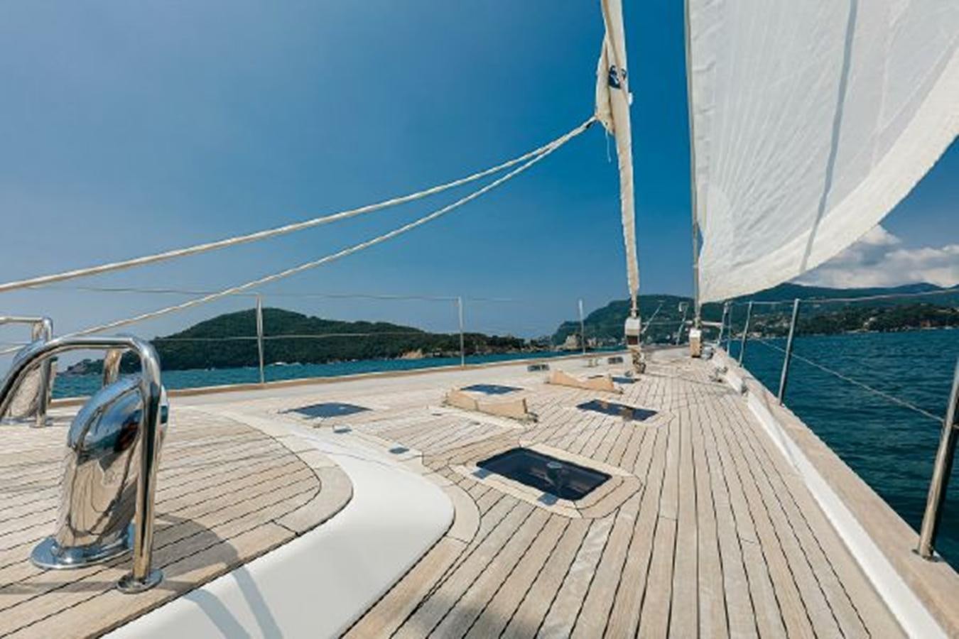 a boat on the water aboard WHITE DOLPHIN Yacht for Sale