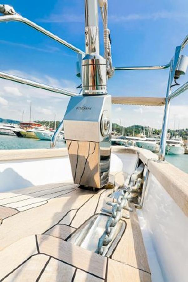 a large white machine on a boat aboard WHITE DOLPHIN Yacht for Sale