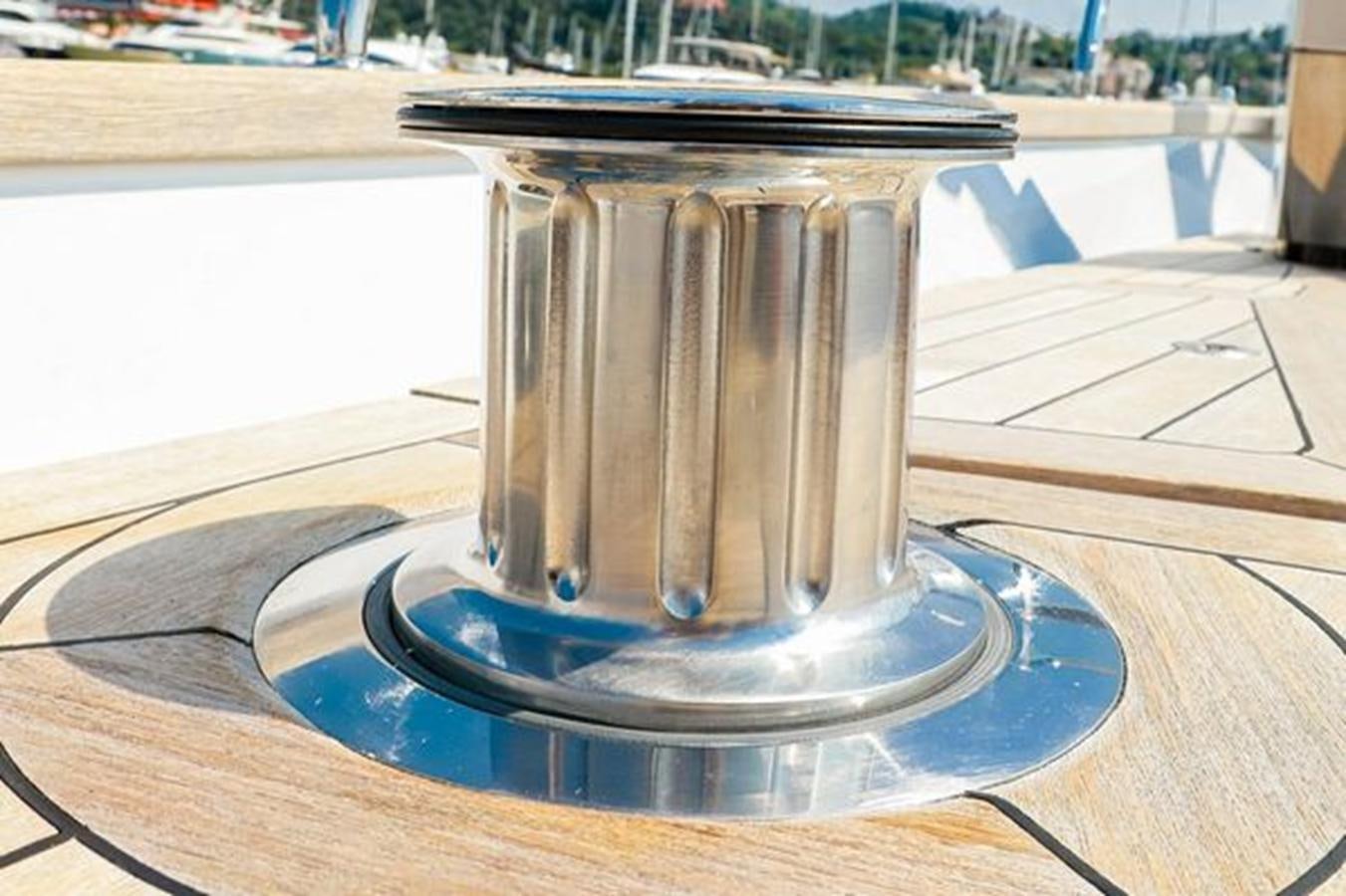 a close-up of a glass aboard WHITE DOLPHIN Yacht for Sale