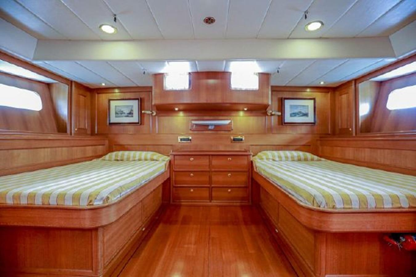a room with bunk beds aboard WHITE DOLPHIN Yacht for Sale
