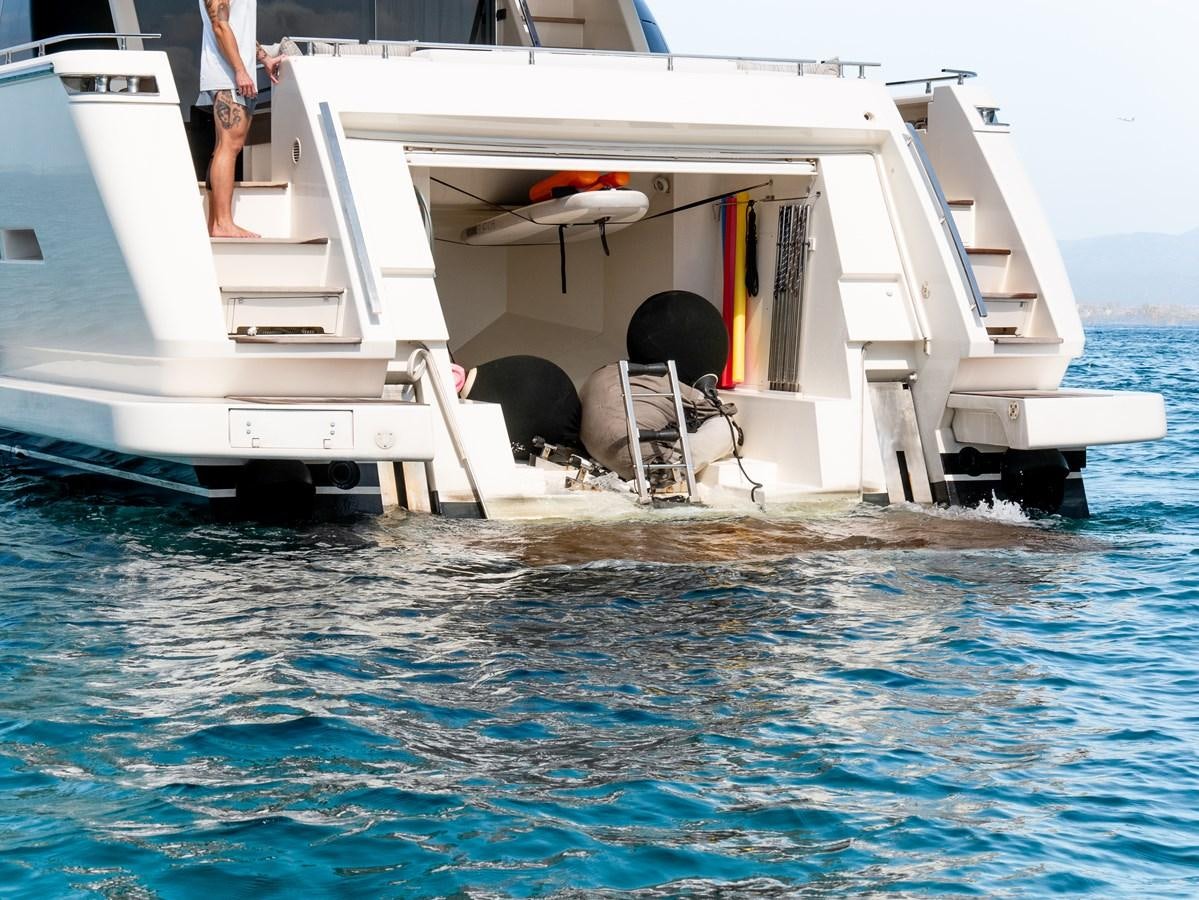 a person standing on a boat aboard LEWENSLUST Yacht for Sale