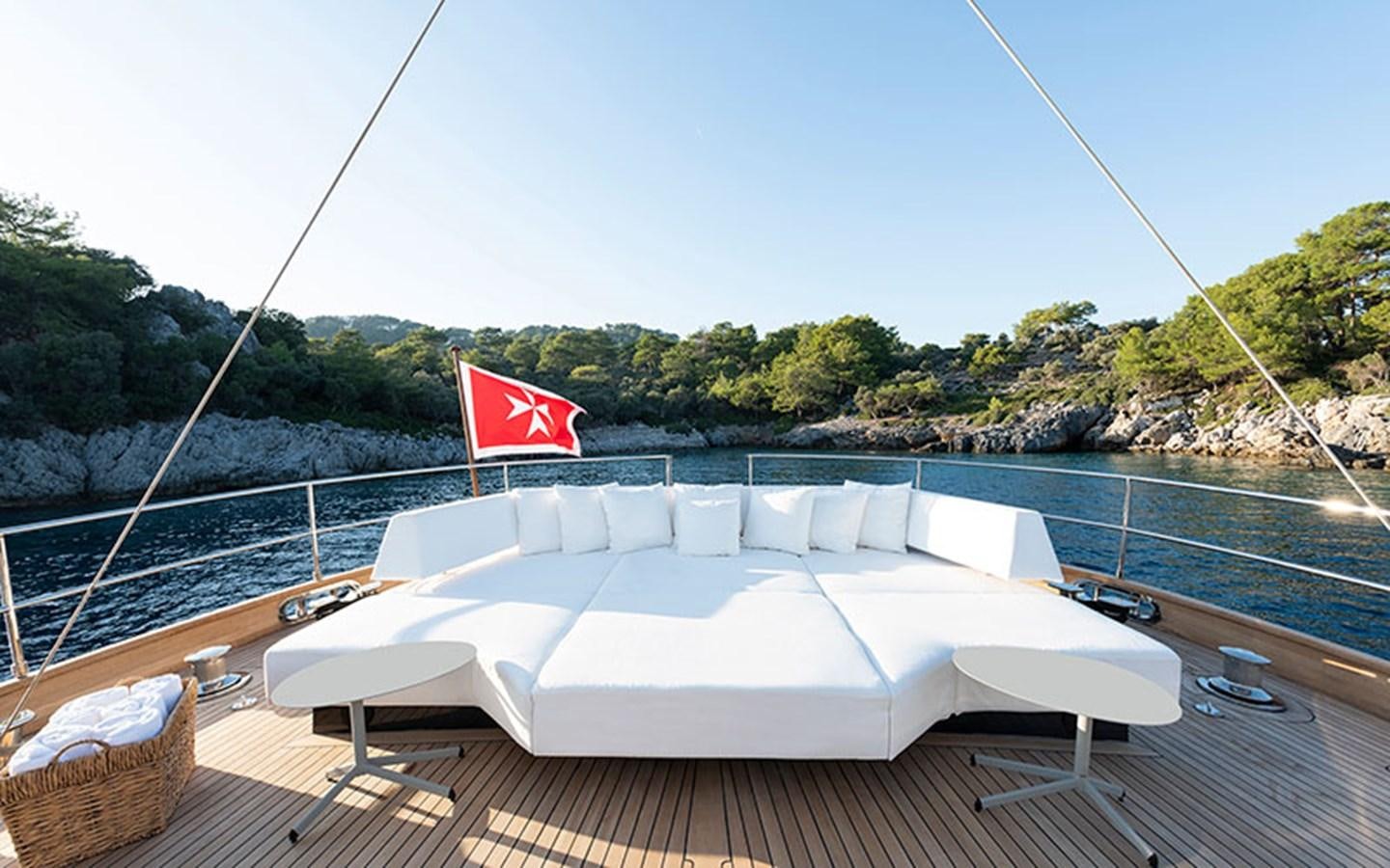 a boat on a deck aboard ATLANTIKA Yacht for Sale