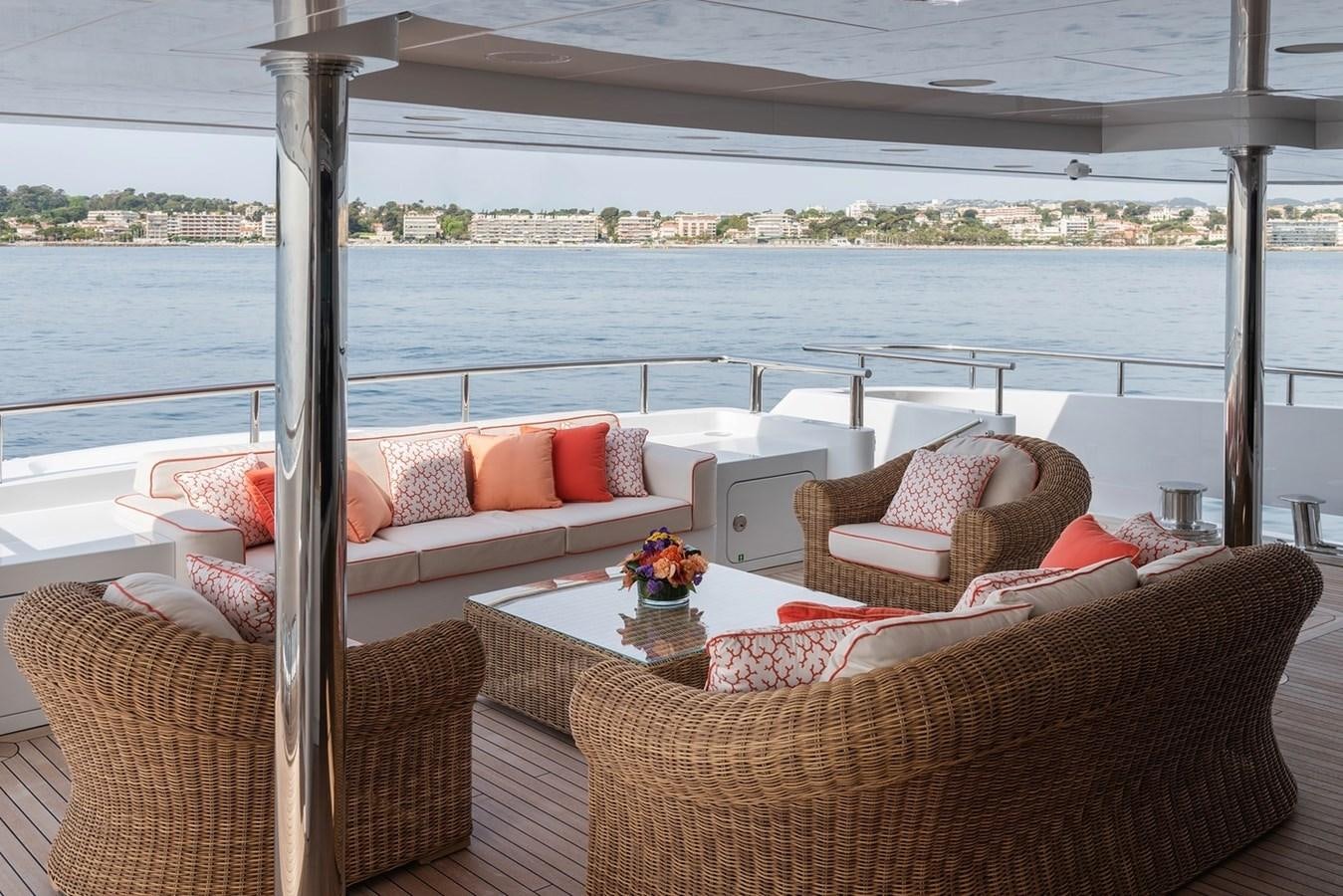 a living room with a large body of water aboard MY LEGACY Yacht for Sale