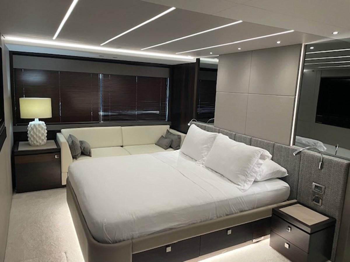 a large bedroom with a bed aboard EL 5 MARES Yacht for Sale