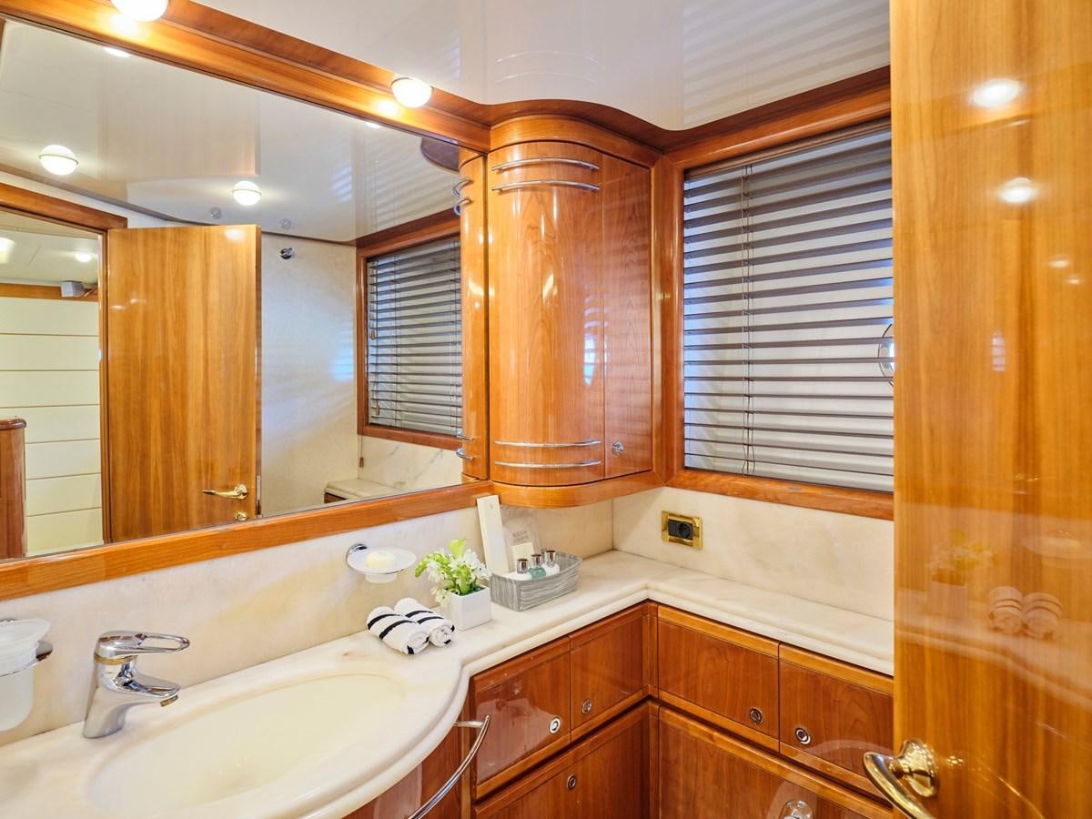 a bathroom with a sink and cabinets aboard ESTIA YI Yacht for Sale