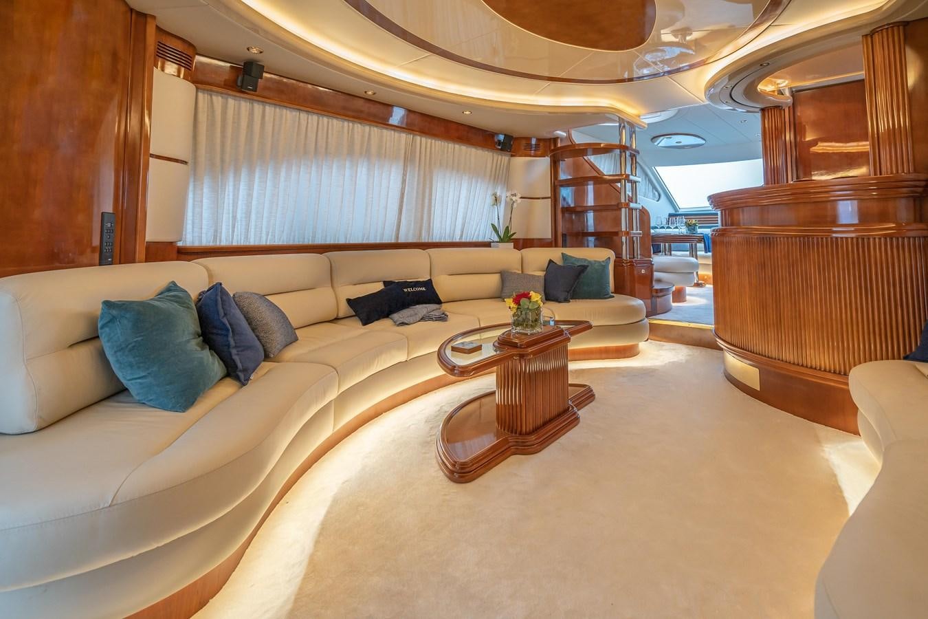 a living room with a large window aboard ESTIA ZEUS Yacht for Sale