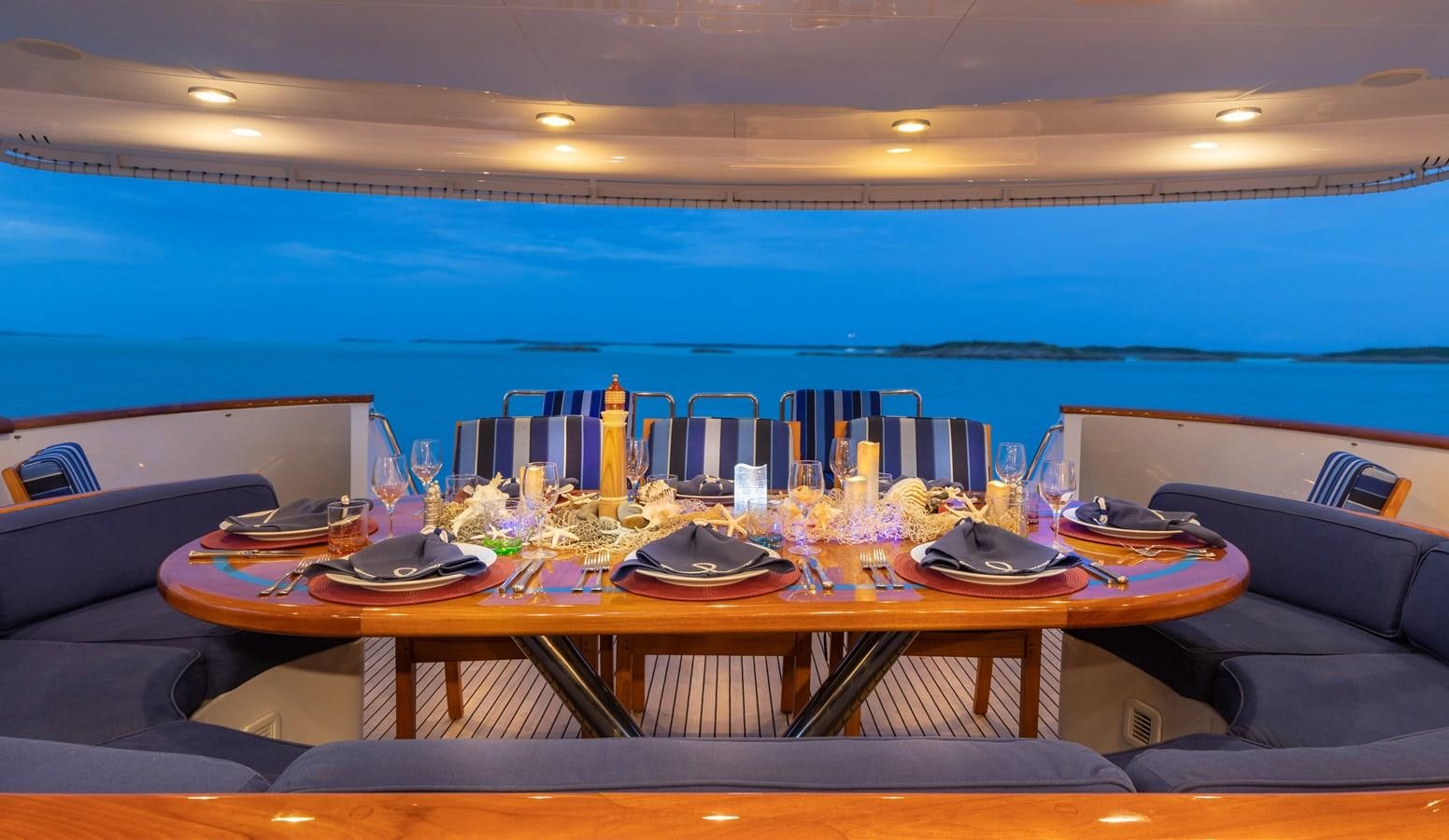 a table with food on it aboard RENA Yacht for Sale