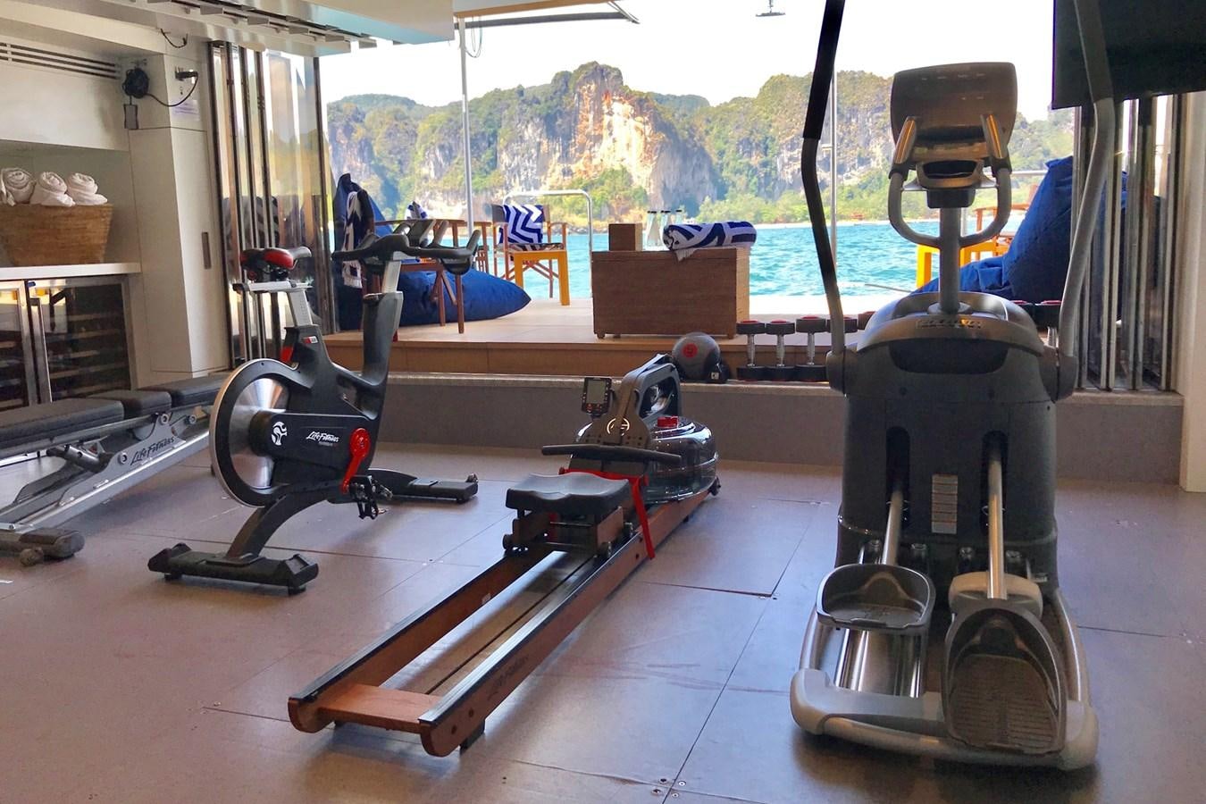 a room with a large telescope aboard LADY AZUL Yacht for Sale