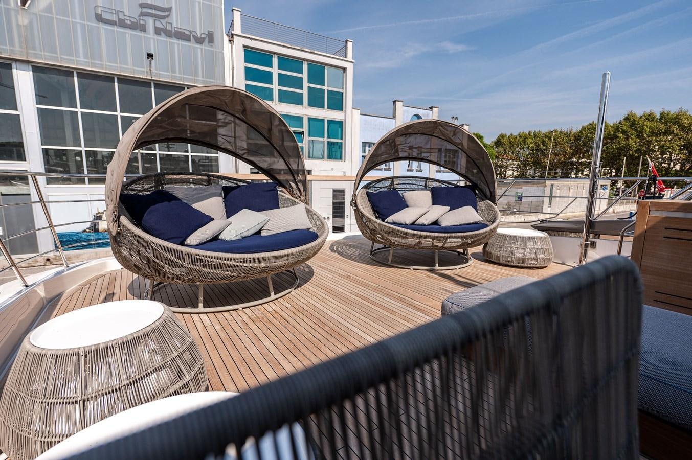 a sculpture on a deck aboard VISSOTTA Yacht for Sale