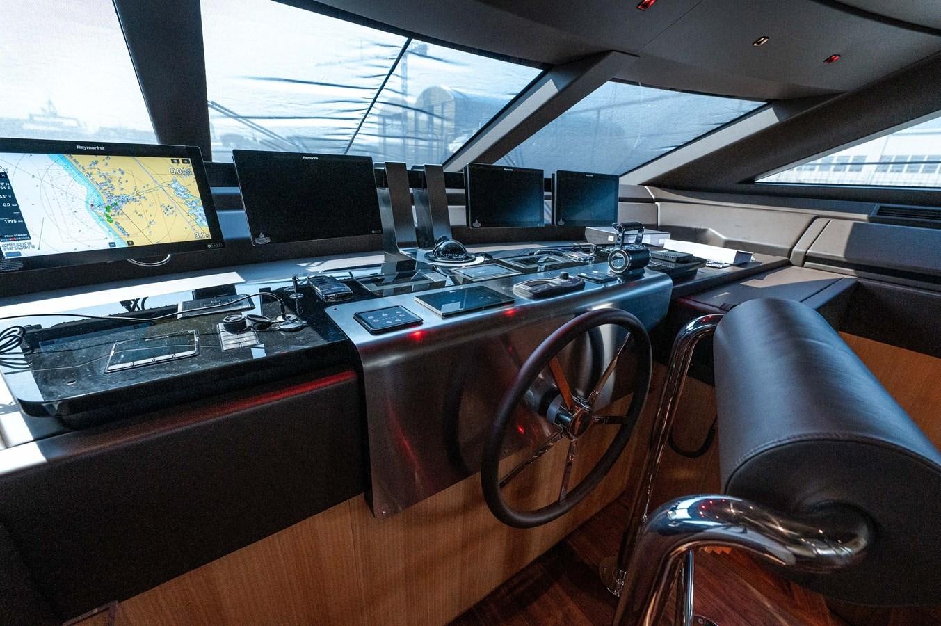 a desk with computers aboard VISSOTTA Yacht for Sale