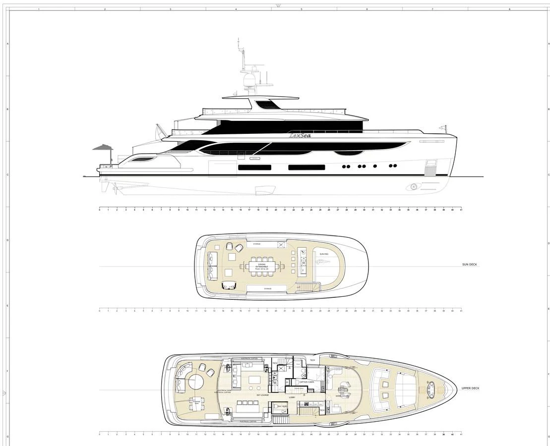 diagram aboard LEXSEA Yacht for Sale