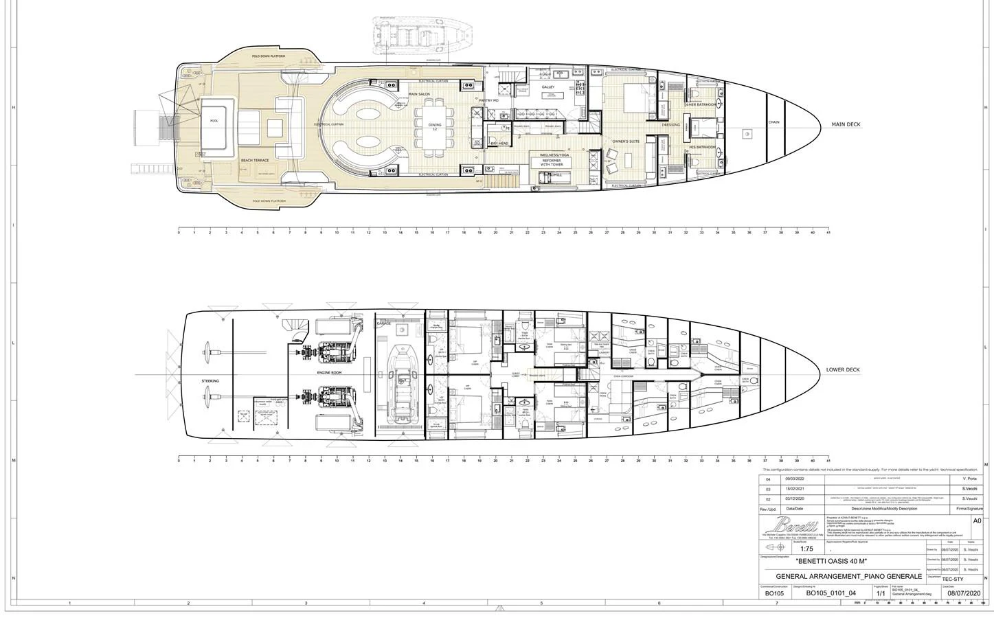 diagram, engineering drawing aboard LEXSEA Yacht for Sale