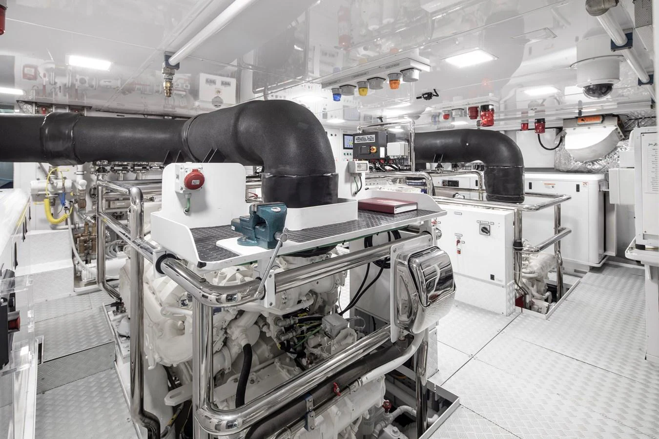 a large machine in a room aboard LEXSEA Yacht for Sale