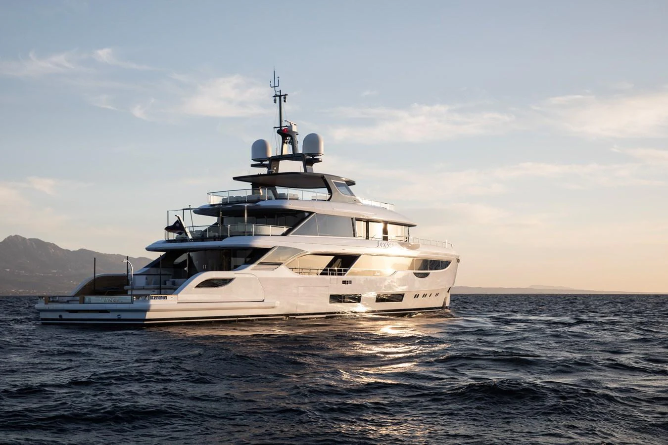 a white yacht in the water aboard LEXSEA Yacht for Sale