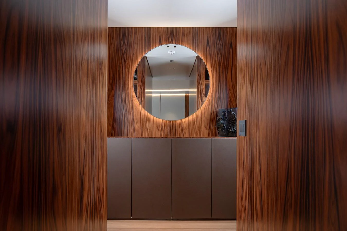 a mirror on a wall aboard LEXSEA Yacht for Sale