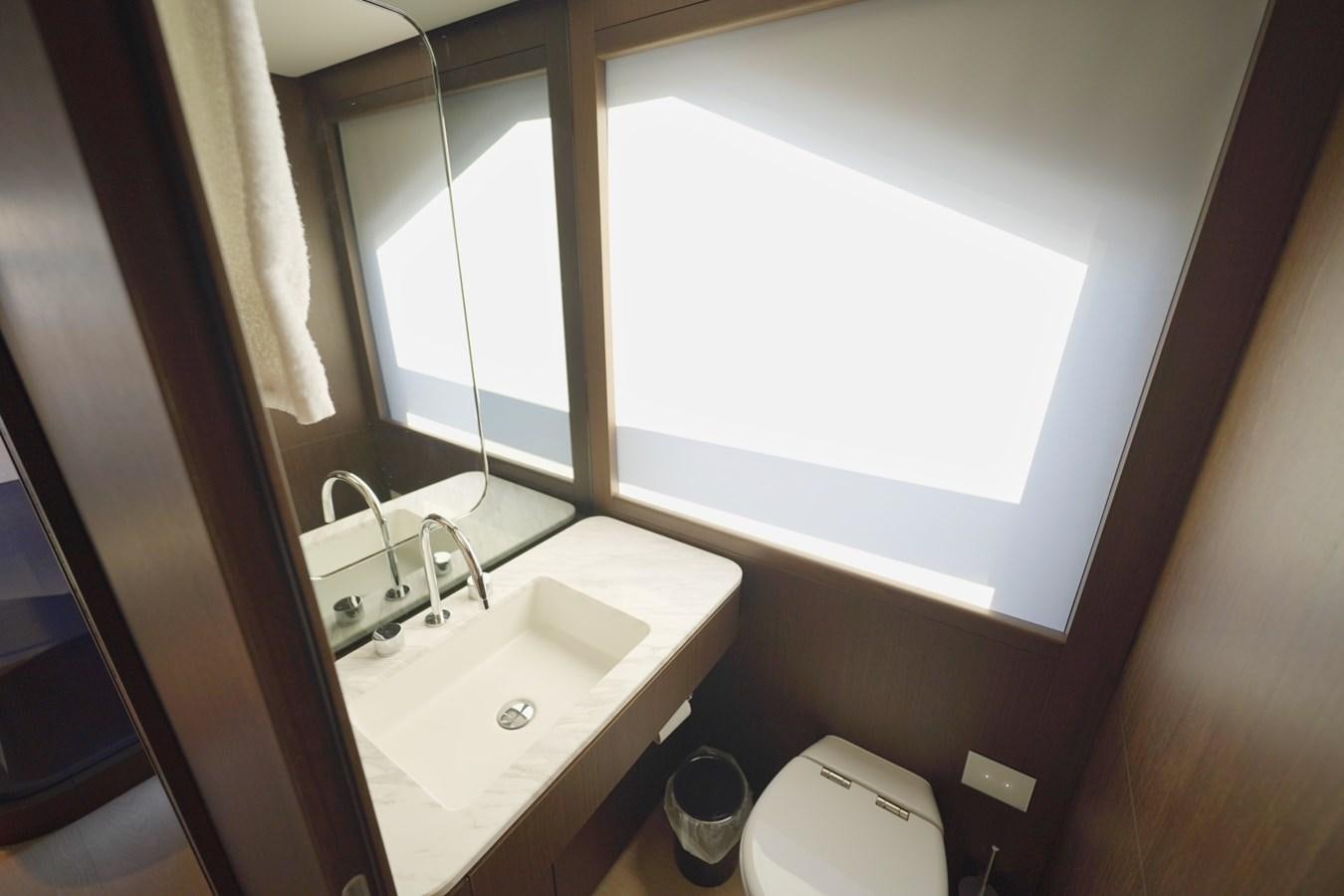 a bathroom with a sink and a toilet aboard ASMARA Yacht for Sale