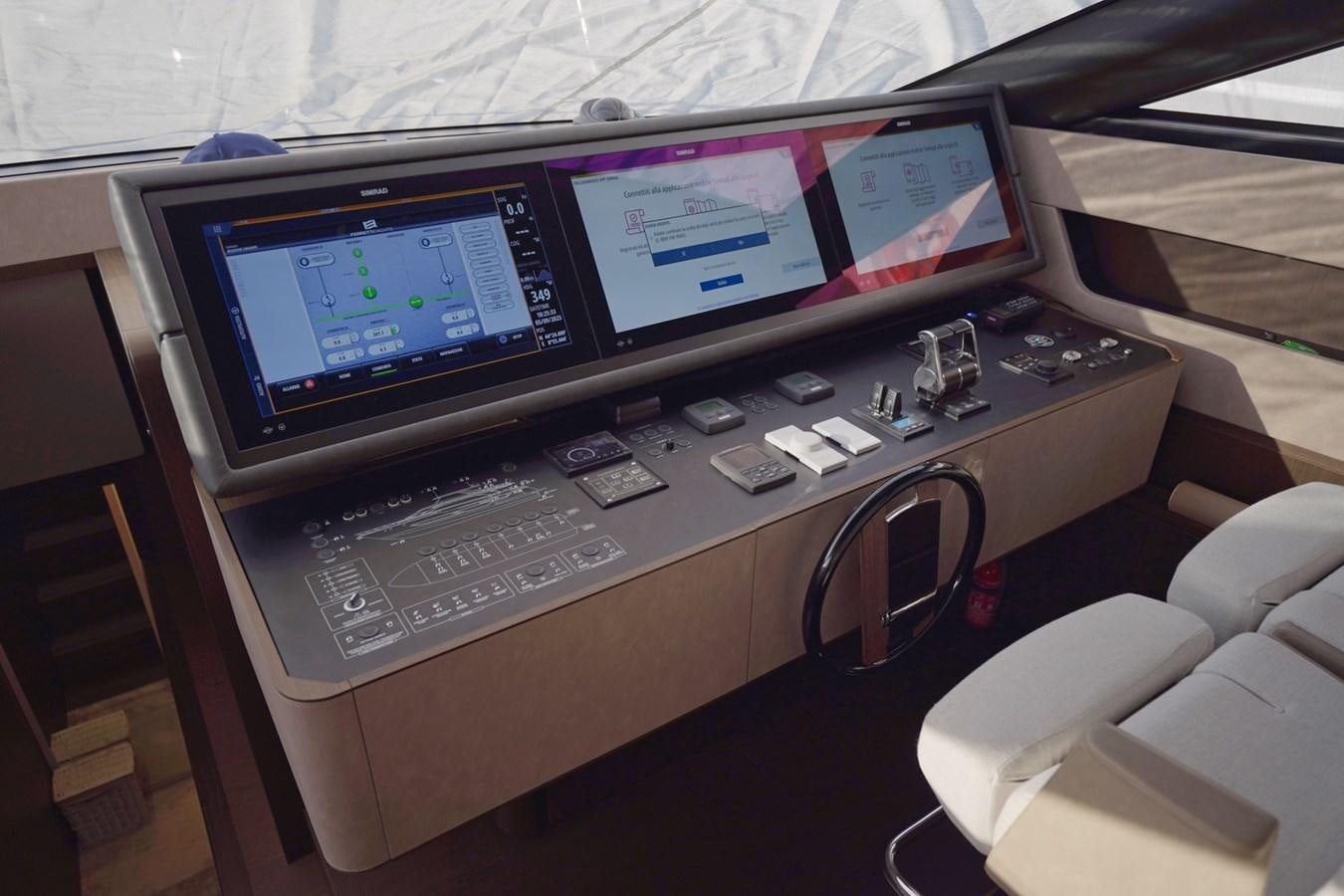 a computer on a desk aboard ASMARA Yacht for Sale