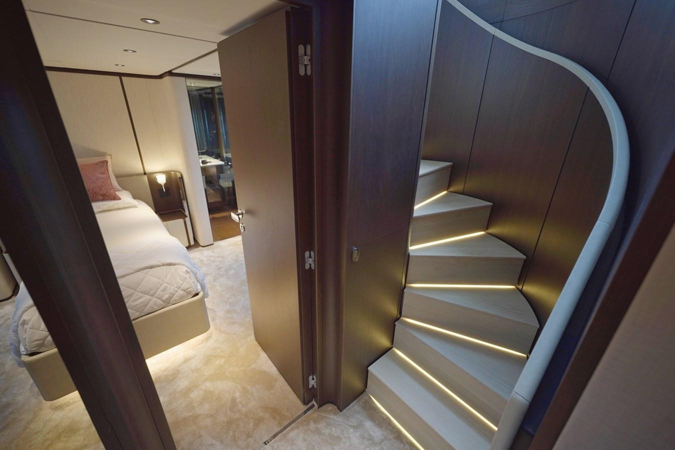 a bed and a closet aboard ASMARA Yacht for Sale