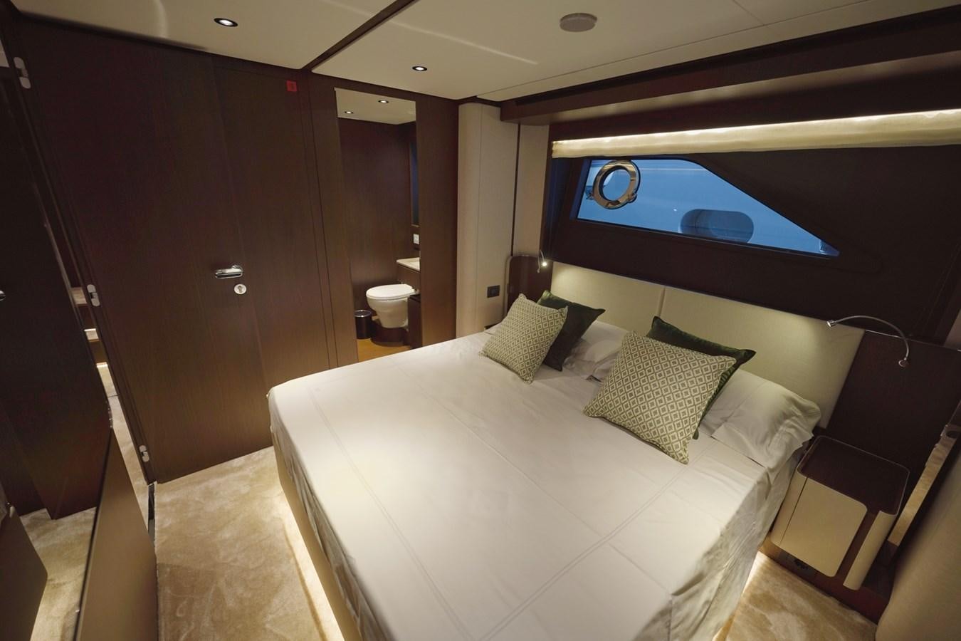 a bed in a room aboard ASMARA Yacht for Sale
