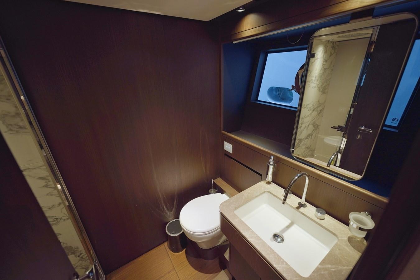 a bathroom with a sink and a toilet aboard ASMARA Yacht for Sale