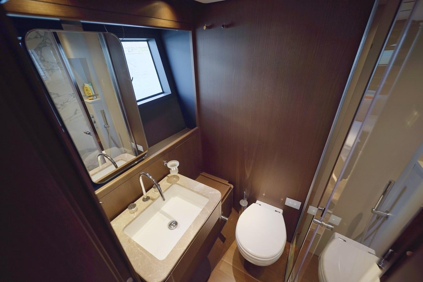a bathroom with a sink and a toilet aboard ASMARA Yacht for Sale