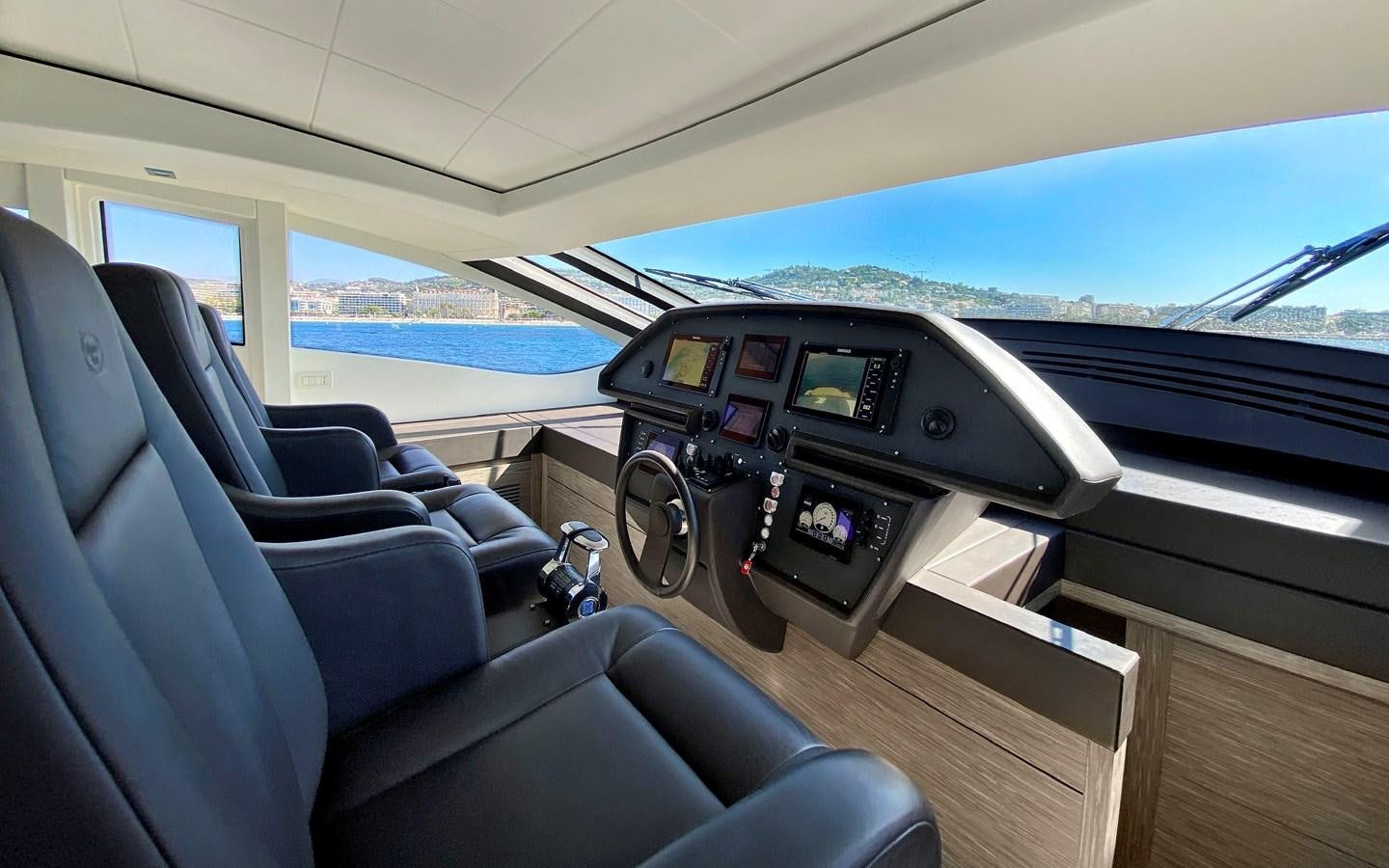 inside of a car aboard UPTOWN GIRL Yacht for Sale