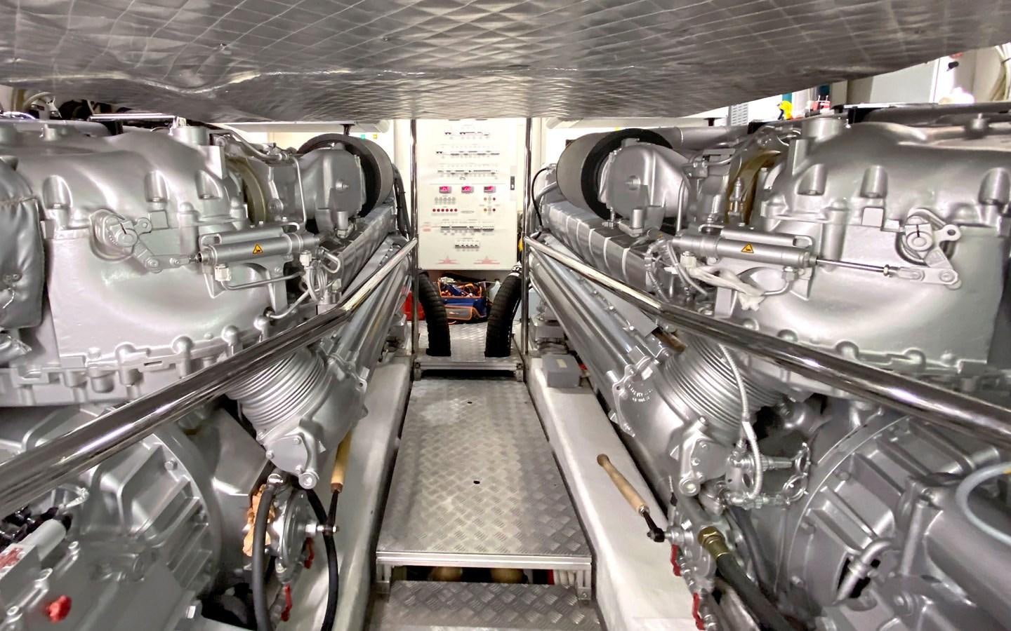 a large room with machinery aboard UPTOWN GIRL Yacht for Sale