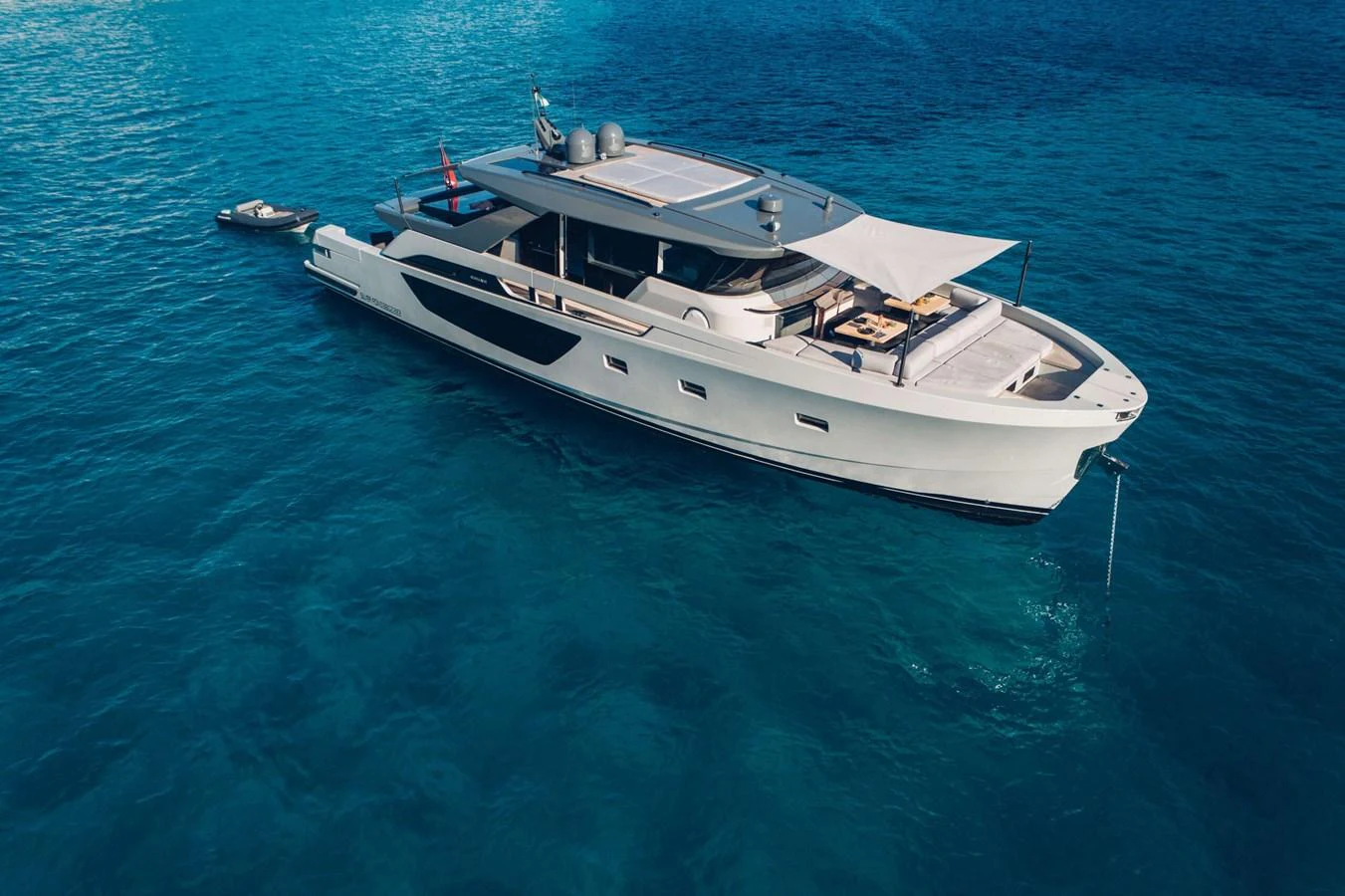 a boat in the water aboard 2020 BLUEGAME BGX70 #02 Yacht for Sale