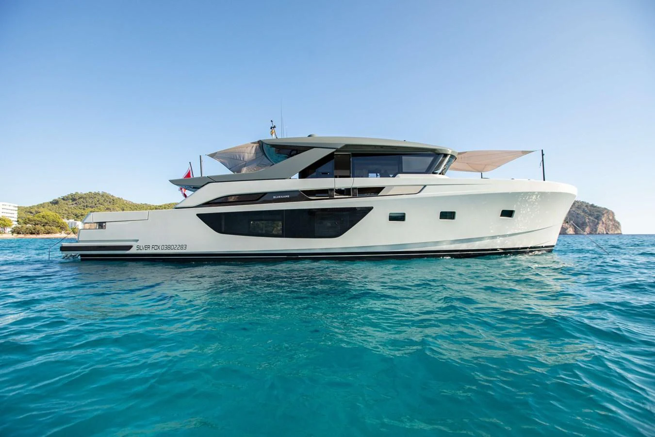 a boat in the water aboard 2020 BLUEGAME BGX70 #02 Yacht for Sale