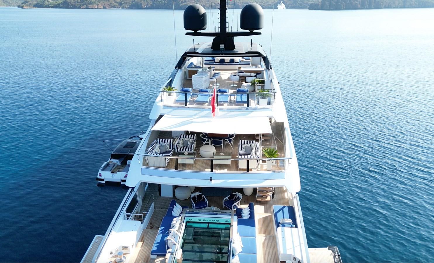 a boat with a boat on it aboard ALULIM Yacht for Sale