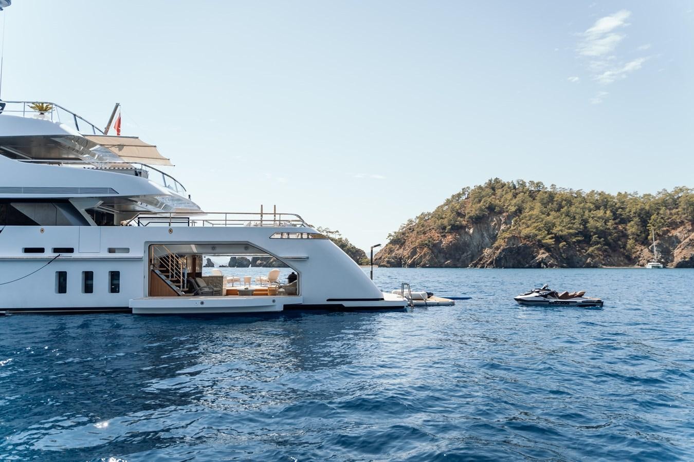a boat on the water aboard ALULIM Yacht for Sale